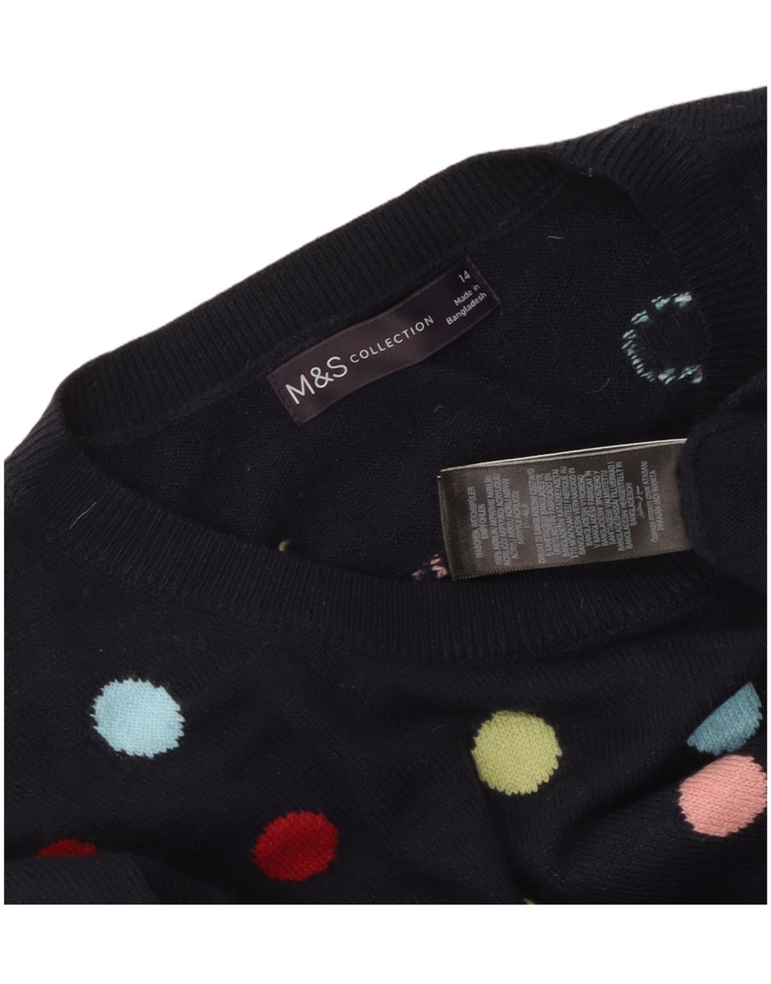 MARKS & SPENCER Damen-Pullover mit Rundhalsausschnitt, Gr. 14, mittleres Marineblau