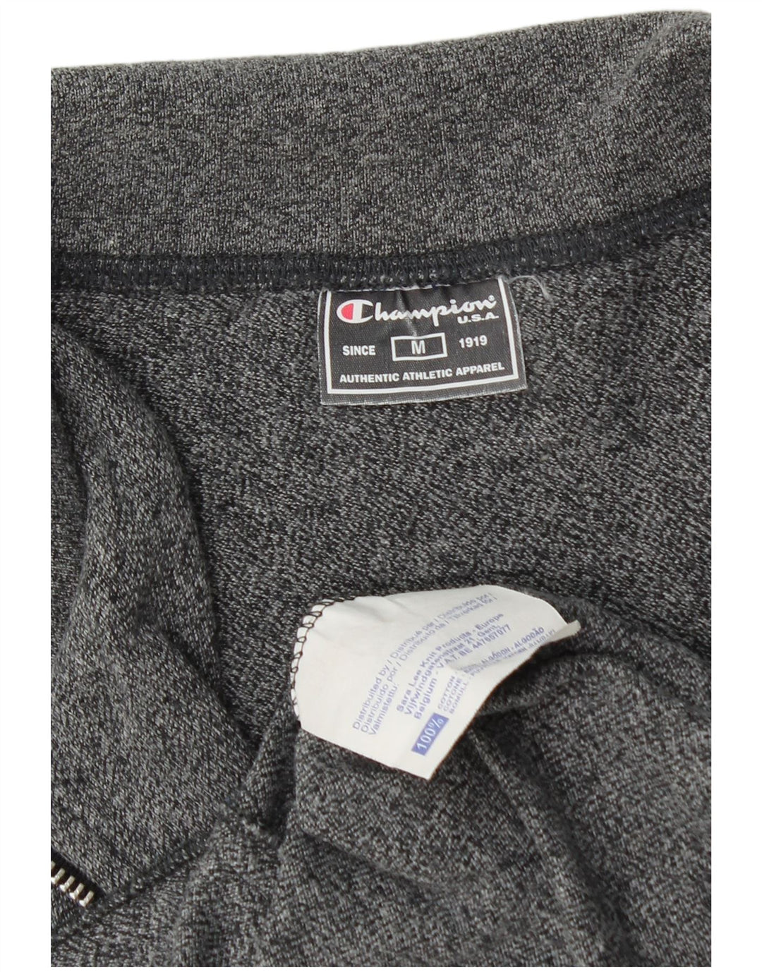 Champion Damen-Trainingsanzug-Top-Jacke, UK 14, mittelgrau gefleckte Baumwolle