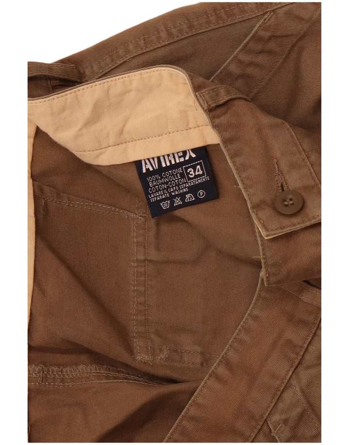 AVIREX Gerade Chino-Hose für Herren, W34, L33, braune Baumwolle