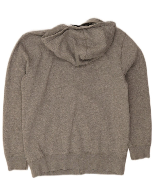 Gap Jungen-Kapuzenpullover mit grafischem Reißverschluss, 11–12 Jahre, XL, graue Baumwolle