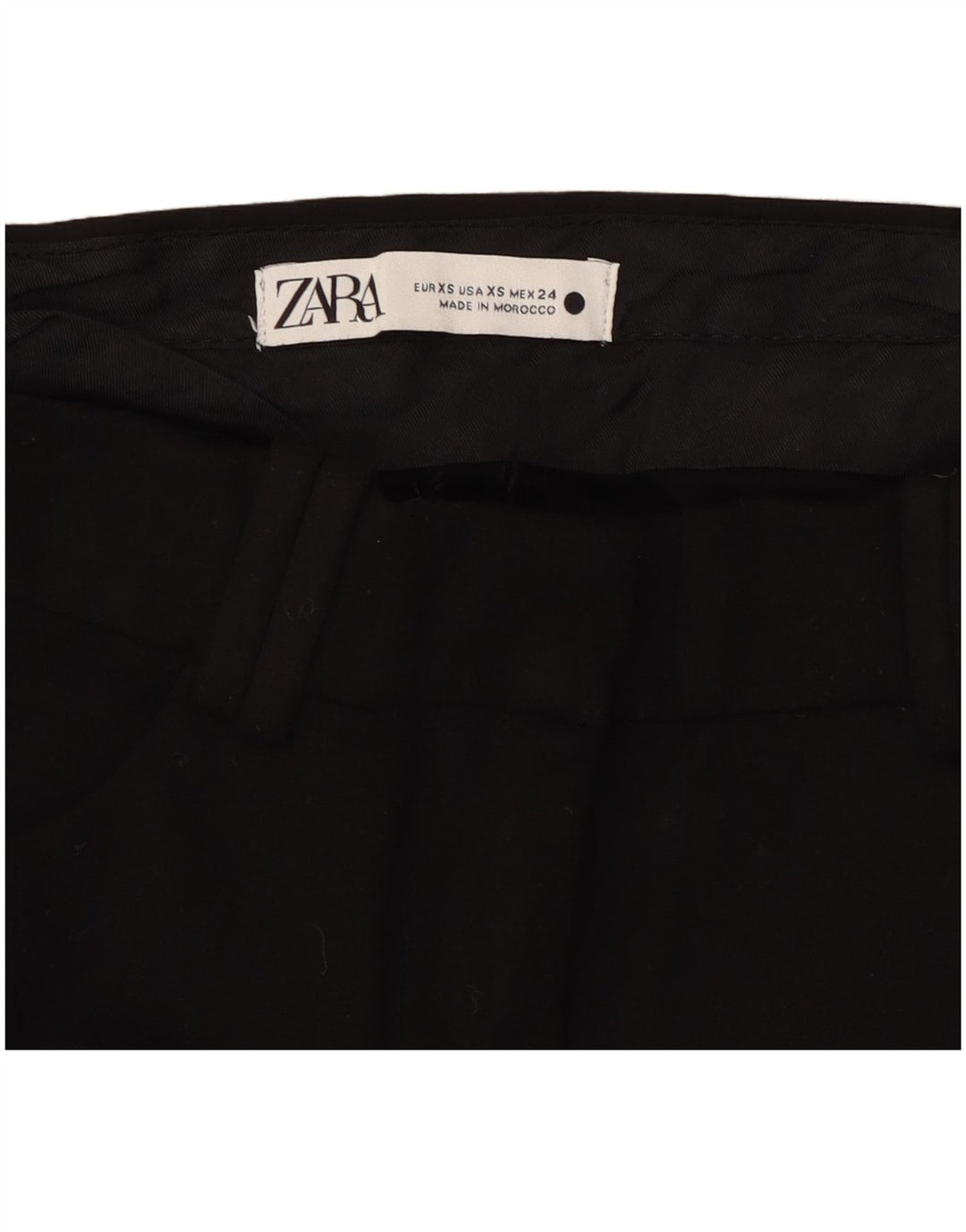 ZARA Damen Skinny Freizeithose XS W24 L32 Schwarz Synthetik