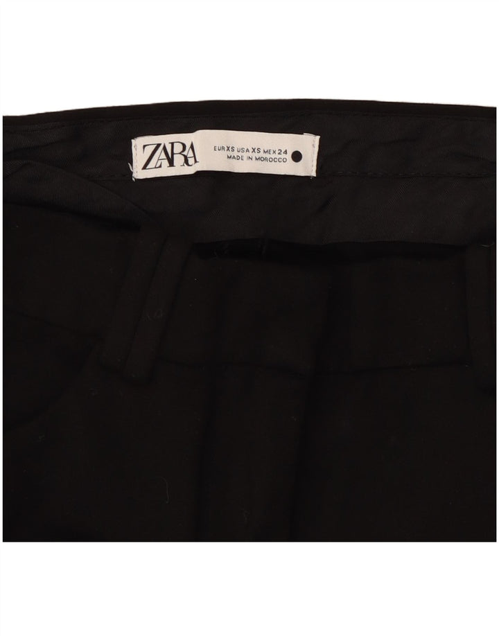 ZARA Damen Skinny Freizeithose XS W24 L32 Schwarz Synthetik