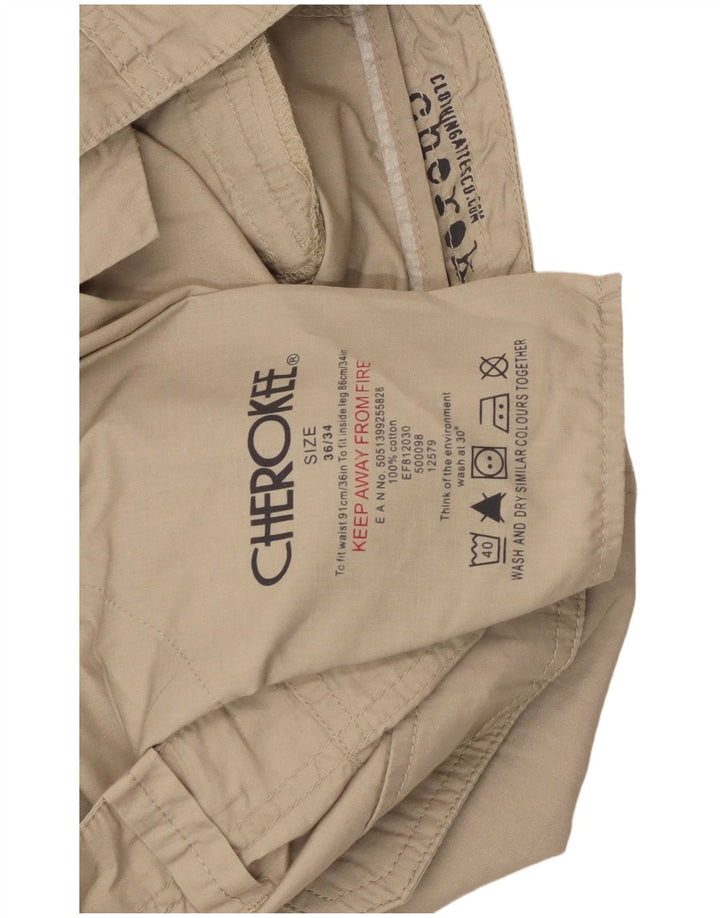 Cherokee Herren gerade Cargohose W36 L34 Beige Baumwolle
