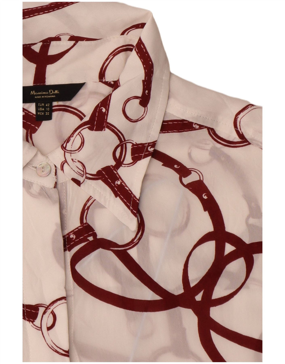 Massimo Dutti Damen Reithemd EU 42 Große weiße Viskose