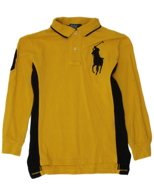 Polo Ralph Lauren Rugby-Poloshirt mit Grafik für Mädchen, 7–8 Jahre, Größe S, Gelb