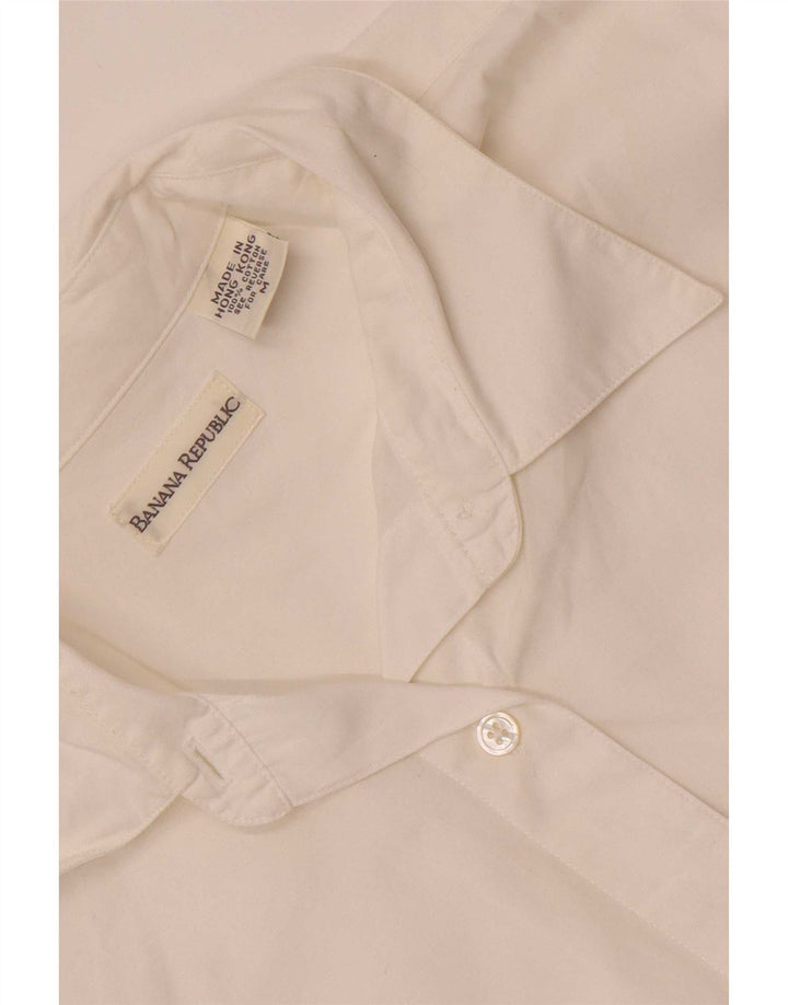 Banana Republic Damen-Oversize-Hemd, UK 14, mittelweiße Baumwolle