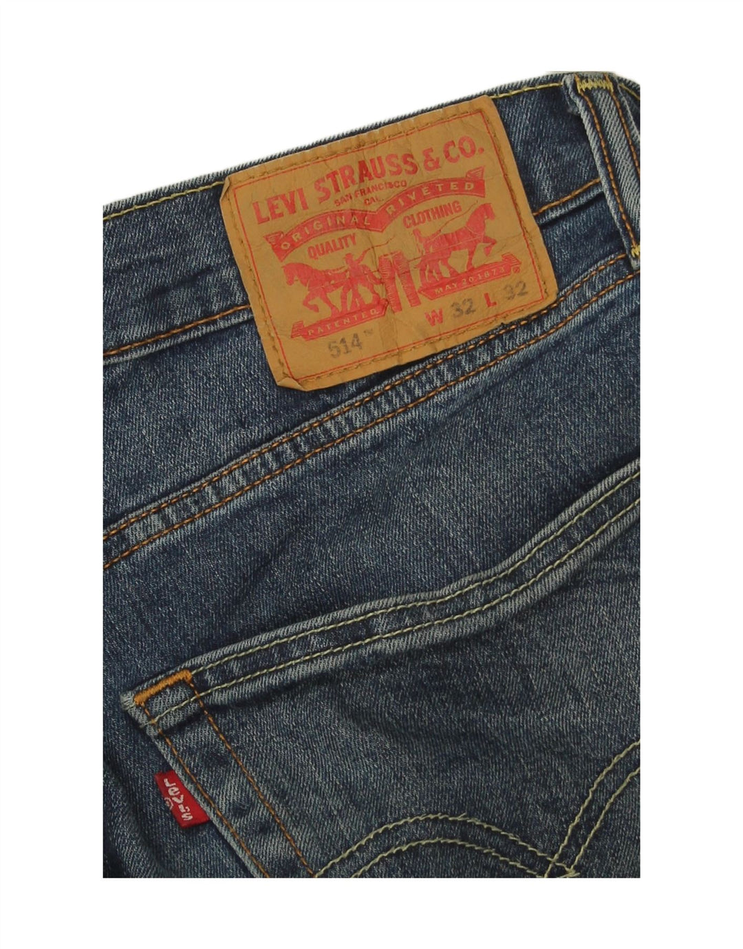 Levi's Herren 514 Straight Jeans W32 L32 Blaue Baumwolle