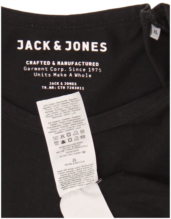 Jack & Jones Herren T-Shirt Top XL Schwarz Baumwolle