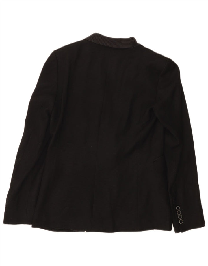 MASSIMO DUTTI Damen 1-Knopf-Blazerjacke EU 36 XS Schwarze Wolle