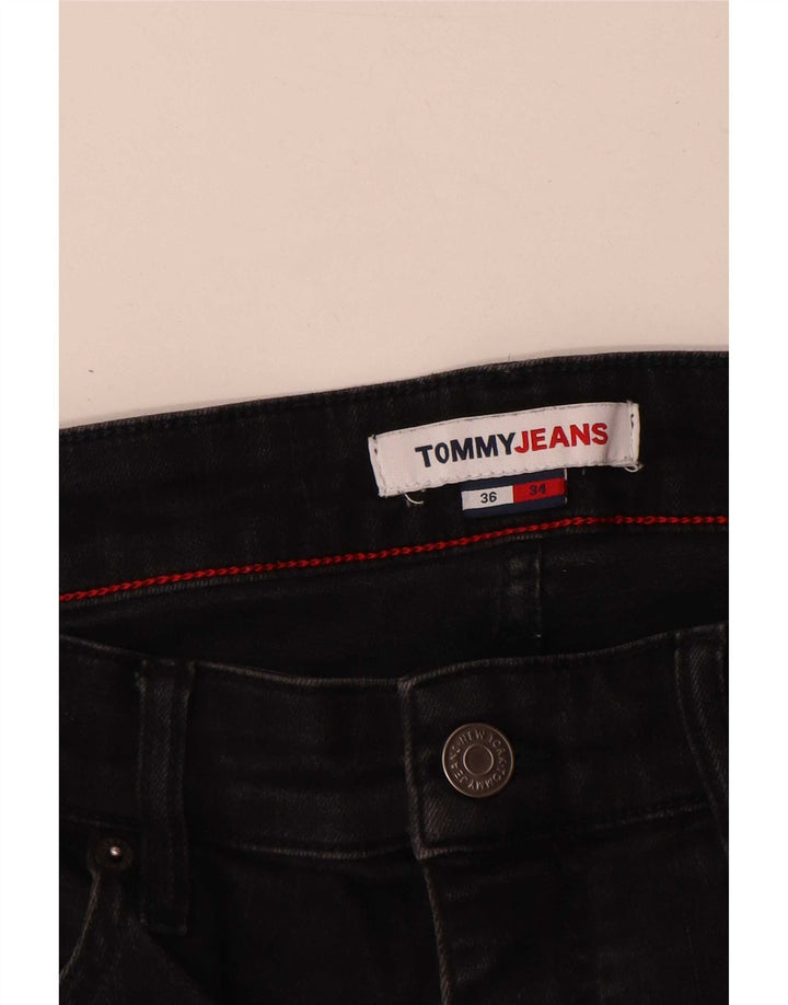 Tommy Hilfiger Herren Slim Jeans W36 L34 Schwarze Baumwolle