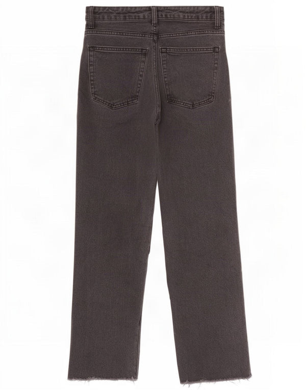 Topshop Damen Distressed-Cropped-Jeans W25 L24 Graues Polyester