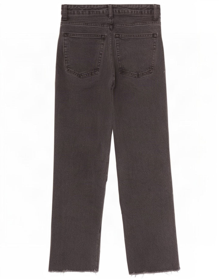 Topshop Damen Distressed-Cropped-Jeans W25 L24 Graues Polyester