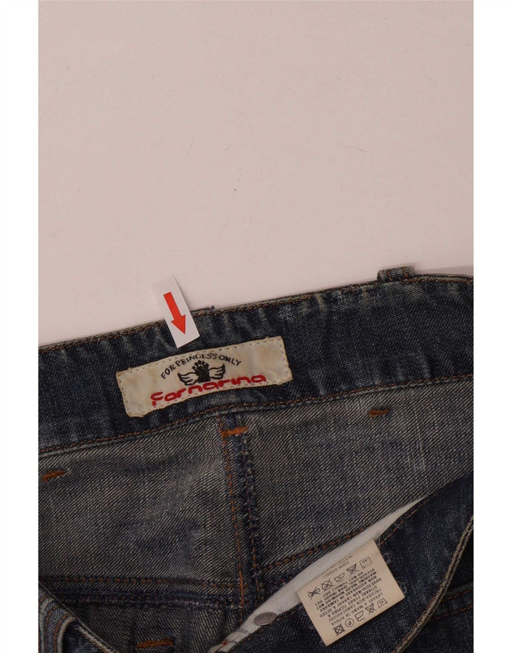 Fornarina Damen Jeansshorts W30 mittelblaue Baumwolle