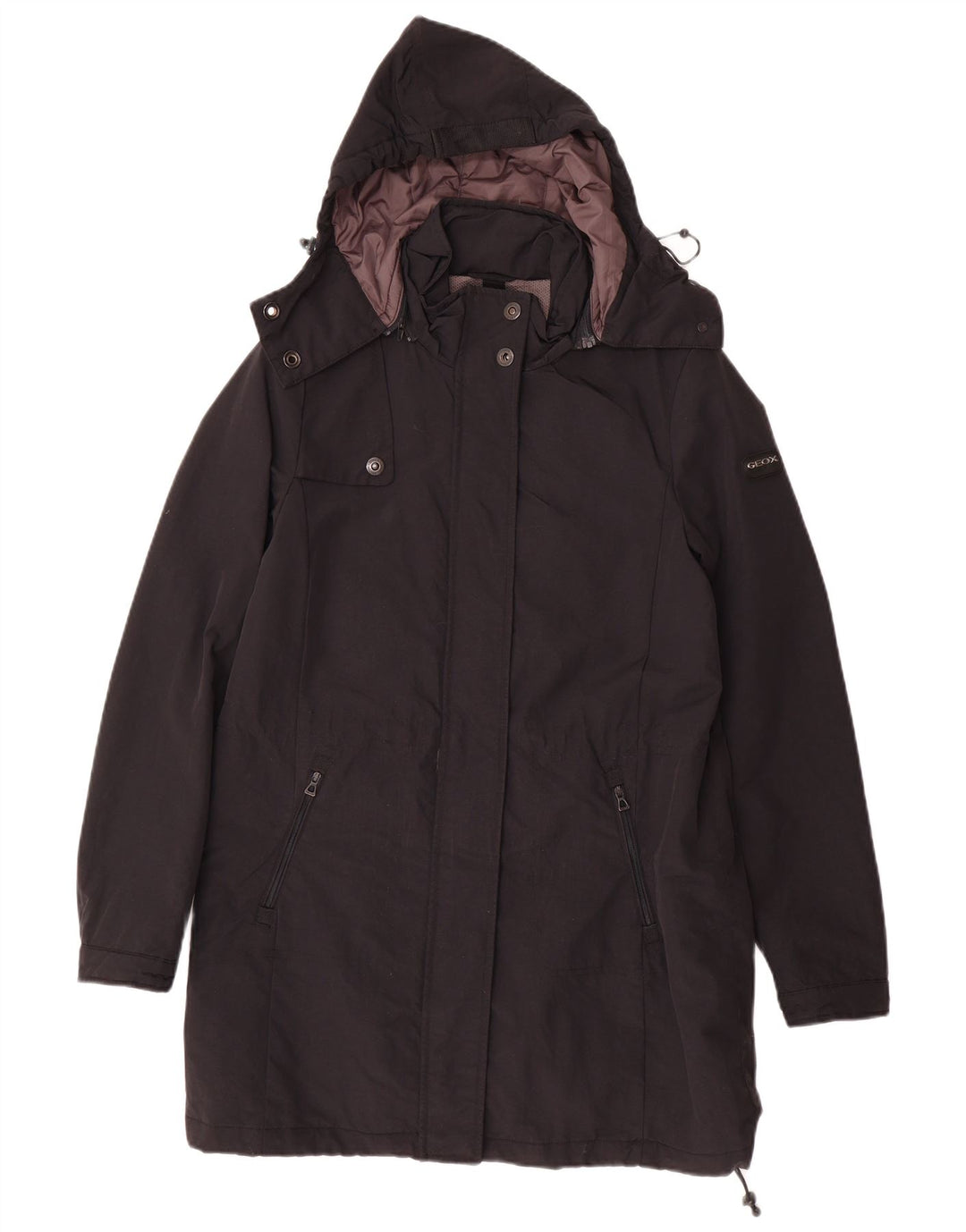 GEOX RESPIRA Damen Windjacke mit Kapuze UK 6 XS Schwarz Polyamid