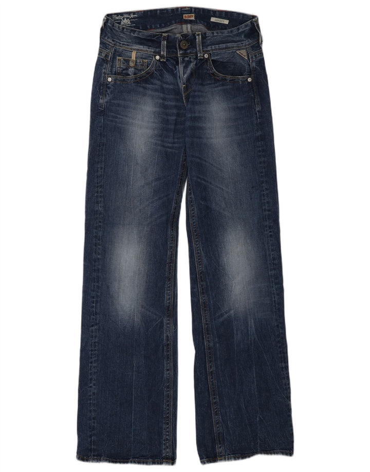 Replay Damen Janice Bootcut Jeans W27 L34 Blaue Baumwolle