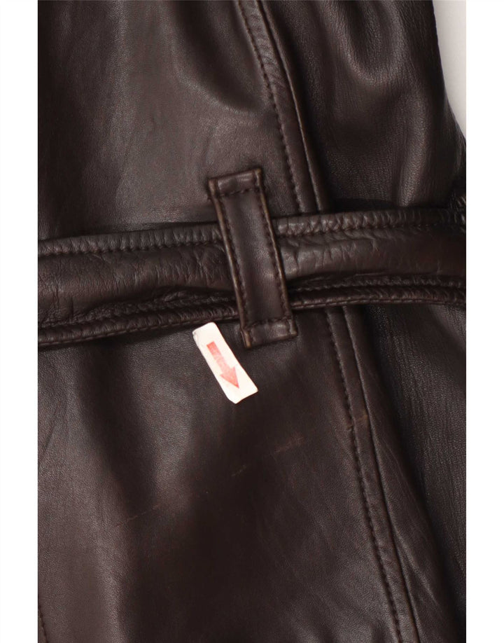 Esprit Damen Zweireihige Lederjacke UK 12 Mittelbraunes Lammleder