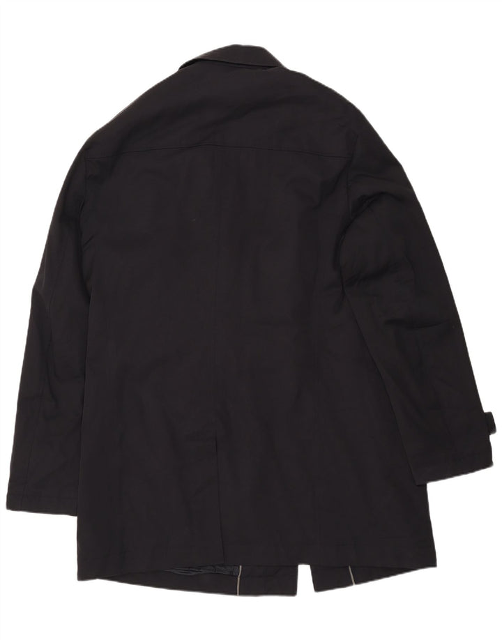 Hugo Boss Herrenmantel EU 56 3XL Schwarze Baumwolle