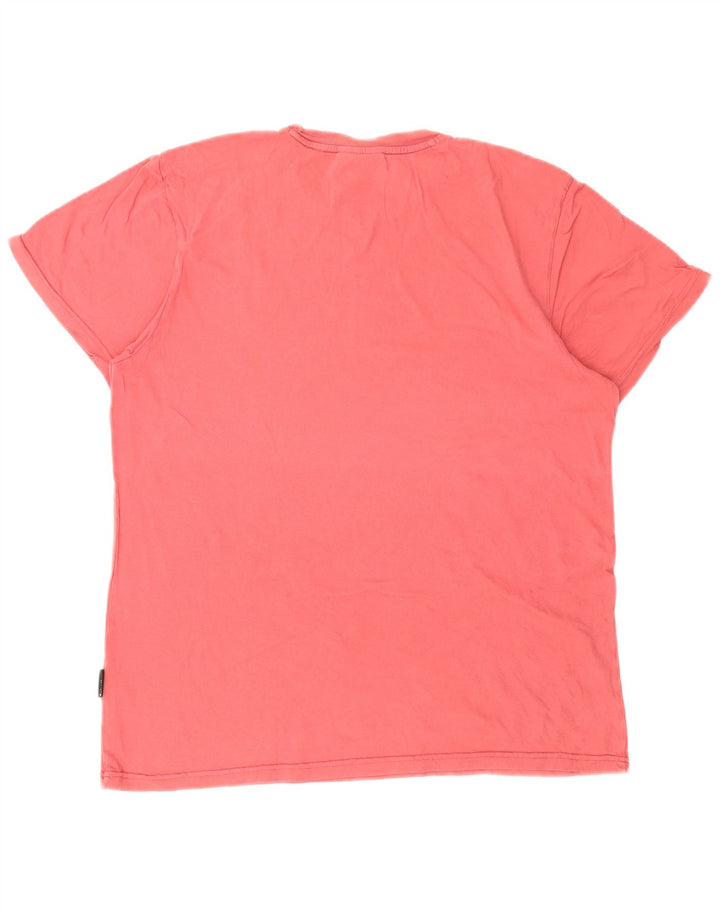 Schott Herren-T-Shirt mit Grafik, groß, rosa, Baumwolle
