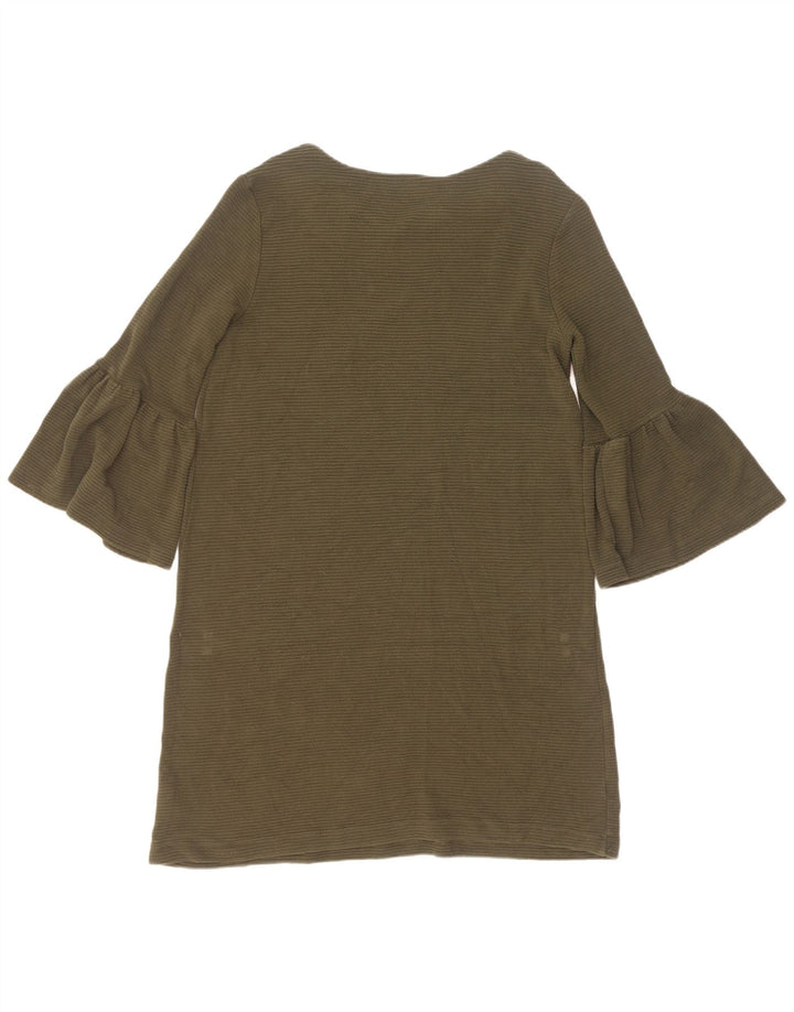 French Connection Damen-Etuikleid mit 3/4-Ärmeln, UK-Gr. 12, mittlere Khaki-Viskose