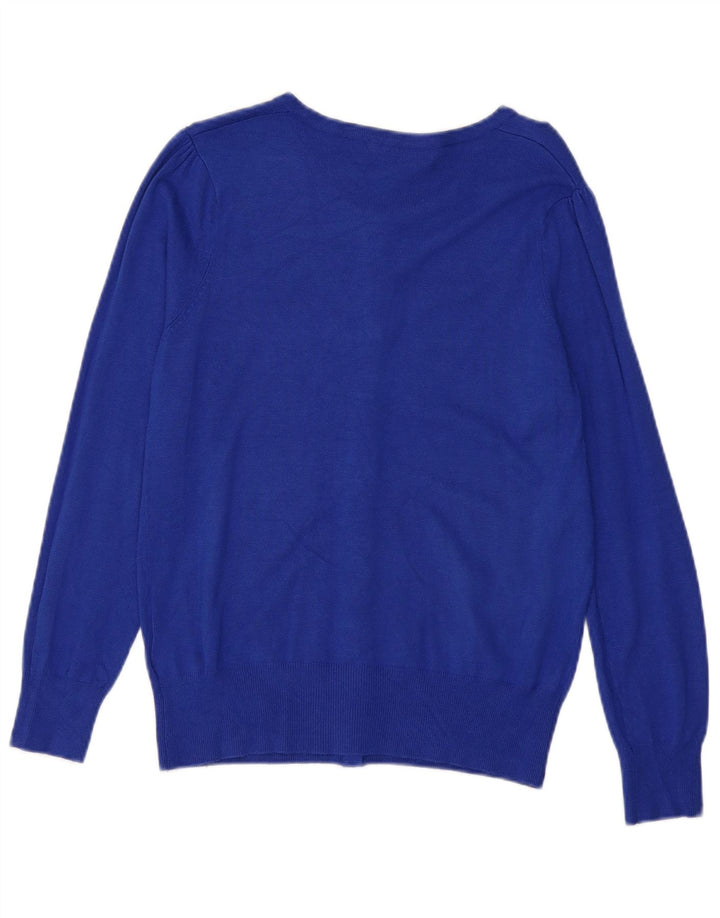 MARKS & SPENCER Damen-Cardigan-Pullover UK 12 Mittelblaue Viskose
