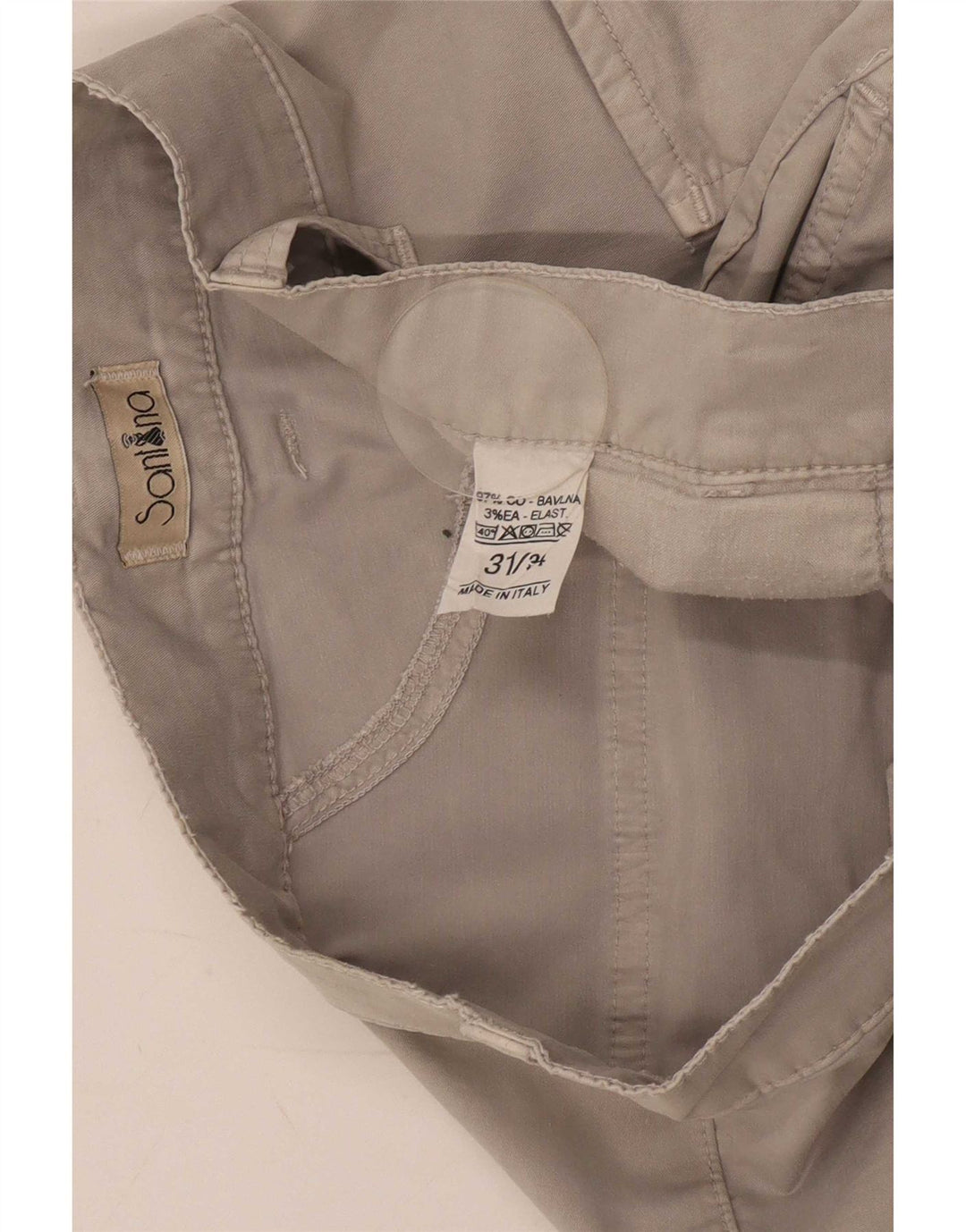 Vintage Herren Slim Cargohose W31 L30 Graue Baumwolle