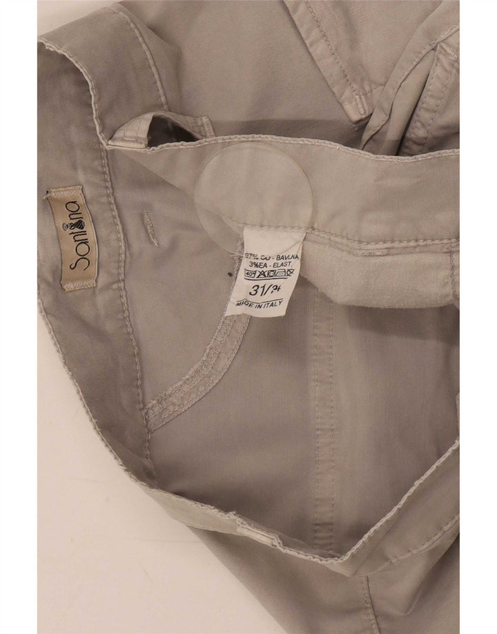 Vintage Herren Slim Cargohose W31 L30 Graue Baumwolle
