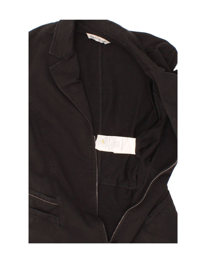 PENNY BLACK Womens Blazer Jacket UK 8 Small  Black Cotton Vintage Penny Black and Second-Hand Penny Black from Messina Hembry 