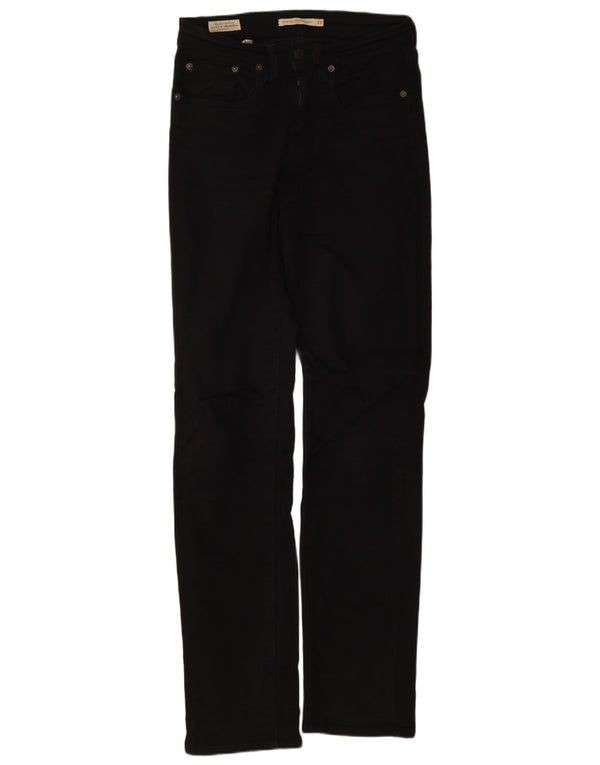 Levi's Damen 724 High Rise Straight Jeans W27 L32 Schwarze Baumwolle