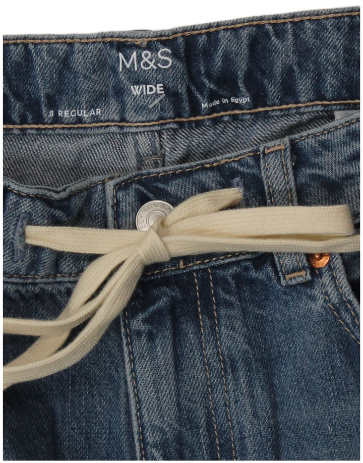 Marks & Spencer Damen-Jeans mit normalem, weitem Bein, Gr. 8, Größe S, W26, L29, Blau