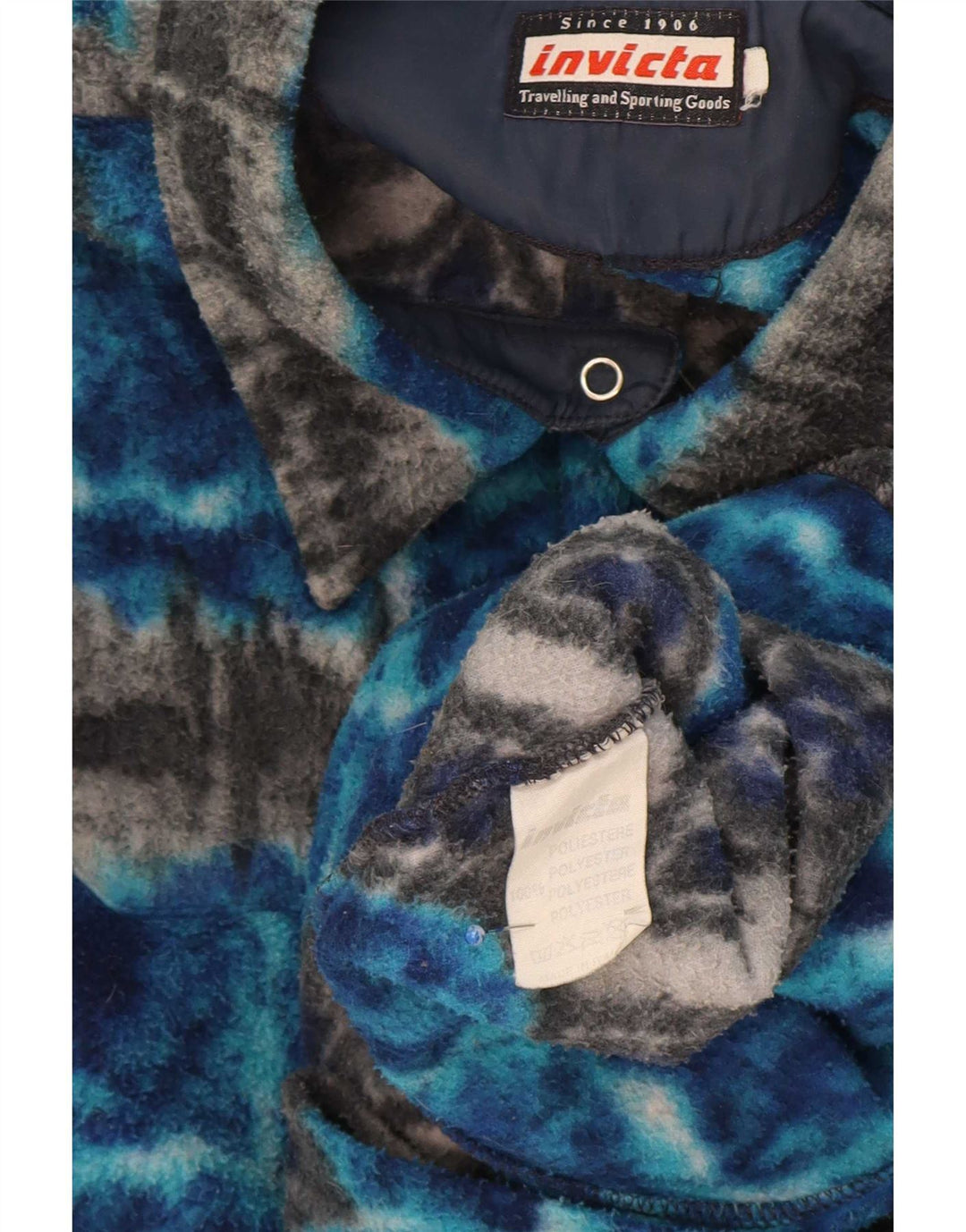 Invicta Herren-Fleece-Hemd XL, blaues Argyle/Diamant-Polyester