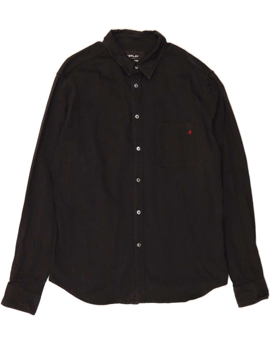 REPLAY Mens Shirt IT 56 2XL Black Cotton Vintage Replay and Second-Hand Replay from Messina Hembry 