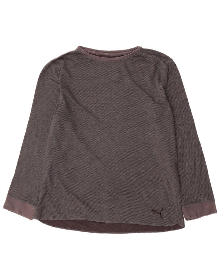 PUMA Herren-Oberteil, langärmelig, groß, graue Baumwolle