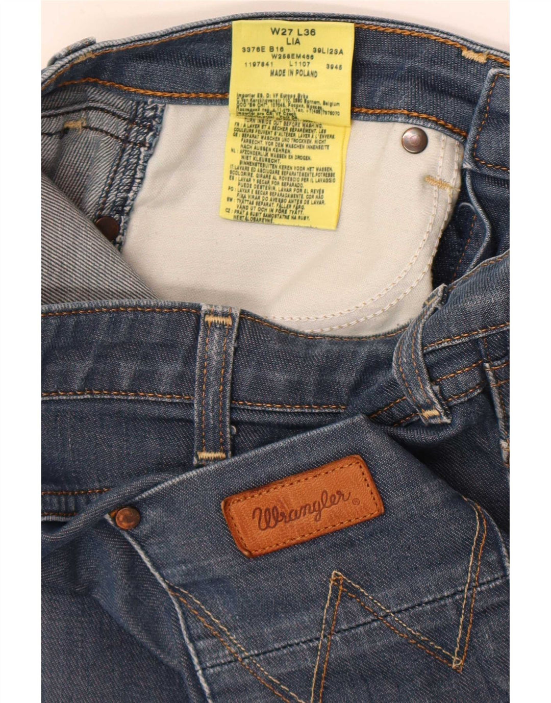 Wrangler Damen Lia Straight Jeans W27 L28 Blaue Baumwolle