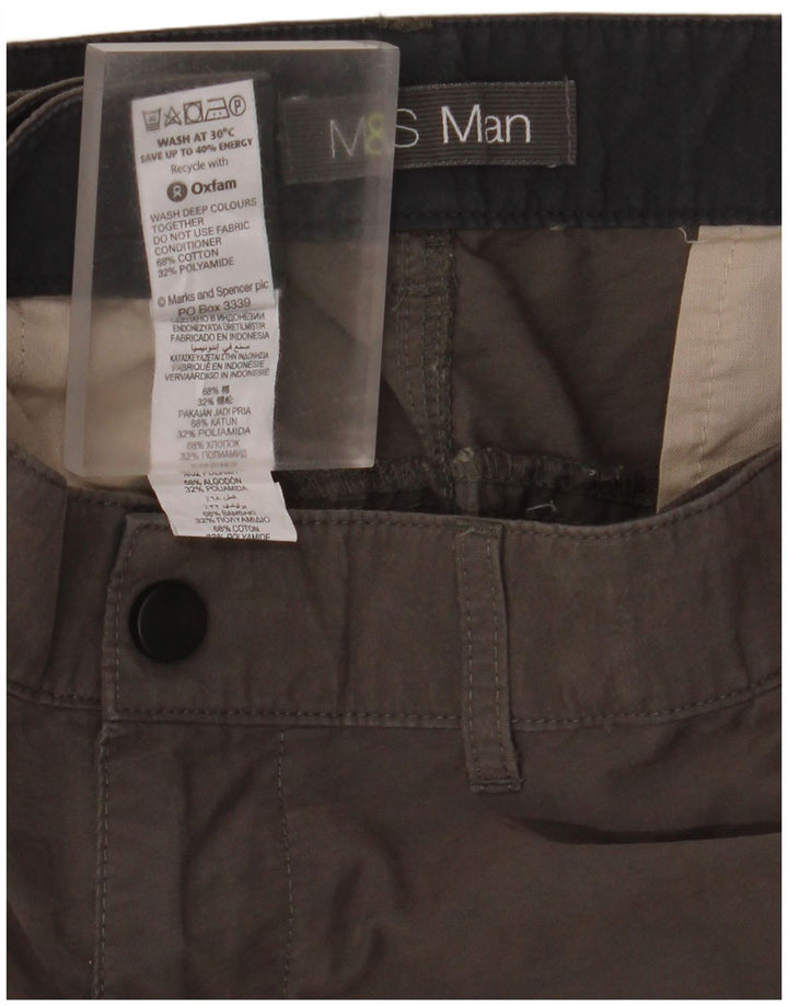 Marks & Spencer Herren Cargoshorts W42 2XL Graue Baumwolle