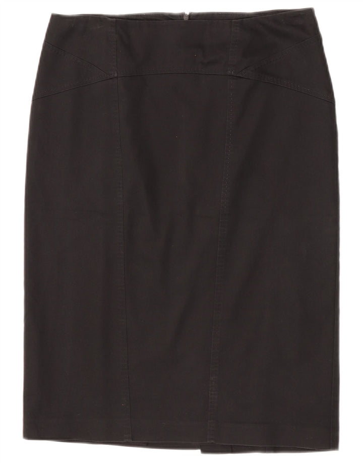 Oasis Damen Bleistiftrock UK 12 Medium W30 Schwarze Baumwolle