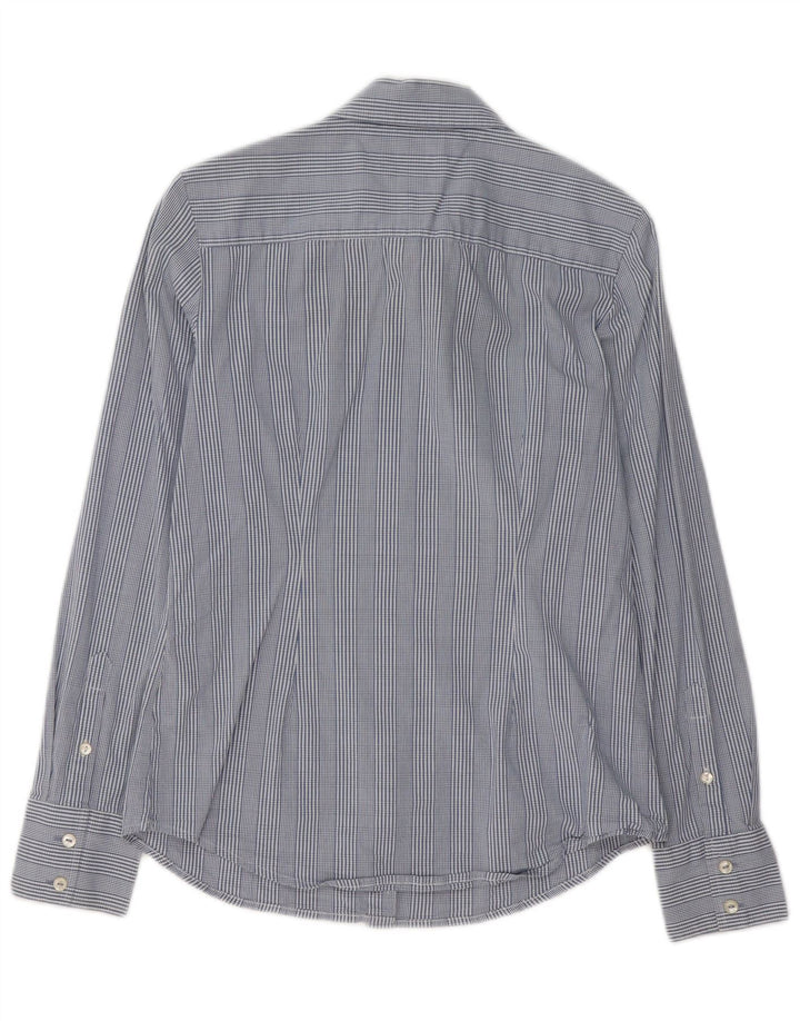 Tommy Hilfiger Damenhemd UK 14 Mittelblau karierte Baumwolle