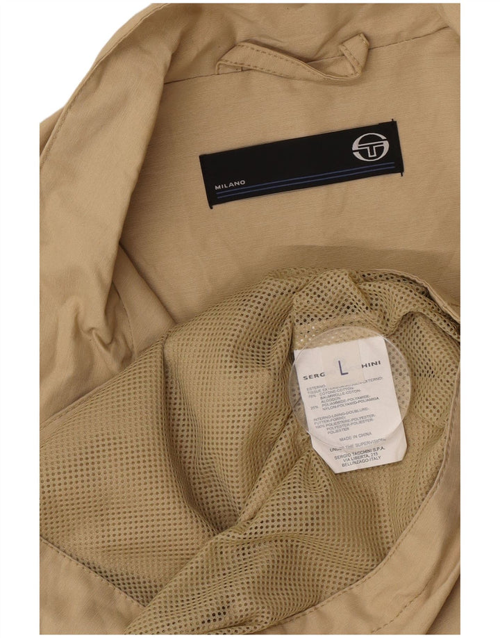 Sergio Tacchini Herren-Trainingsanzug-Top-Jacke, große Khaki-Baumwolle