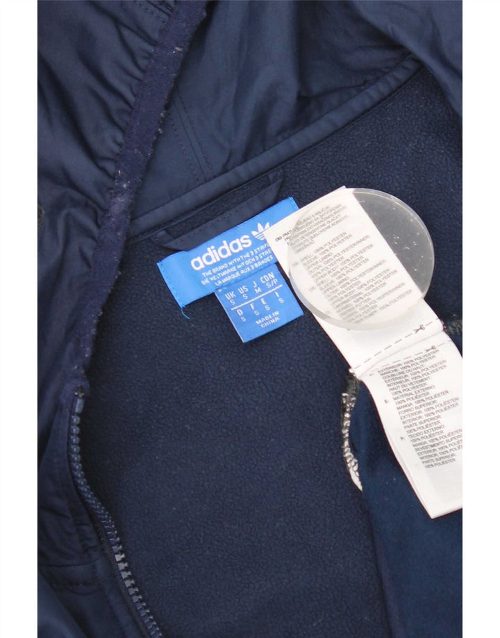 Adidas Herren-Kapuzenpullover mit Reißverschluss, klein, Marineblau, Farbblock-Polyester