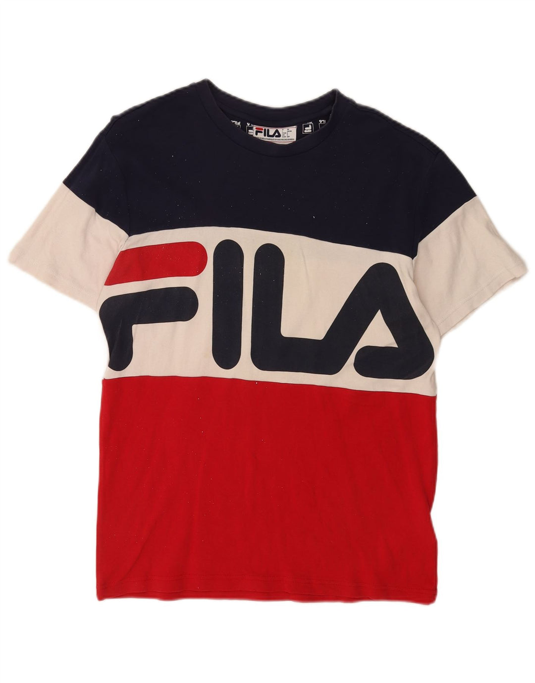 Fila Herren-T-Shirt mit Grafik, Größe S, mehrfarbig, Colourblock-Baumwolle