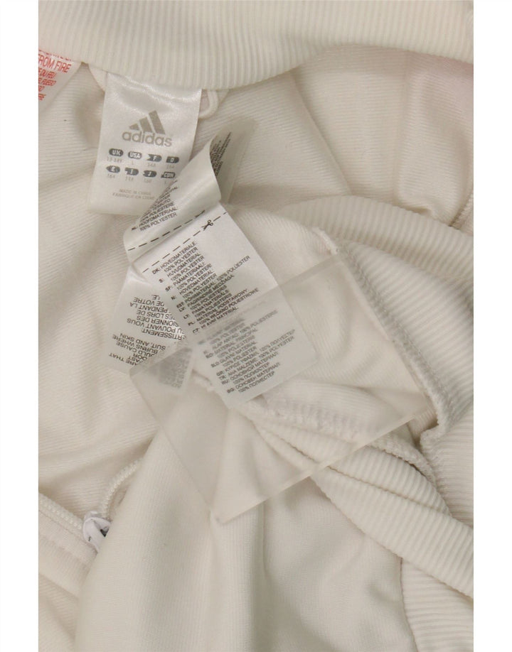 Adidas Mädchen-Trainingsanzug-Top-Jacke, 13–14 Jahre, weißes Polyester