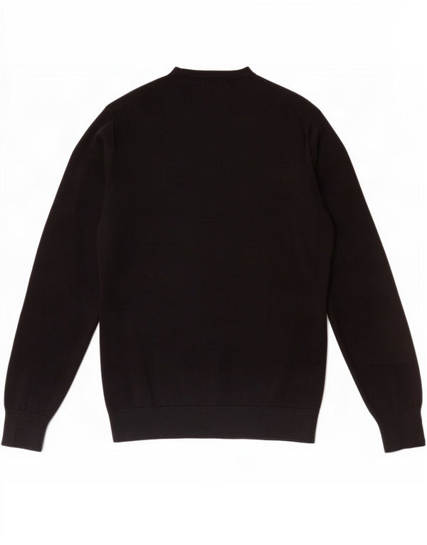 Zara Herren-Pullover mit Rundhalsausschnitt, mittlere schwarze Baumwolle