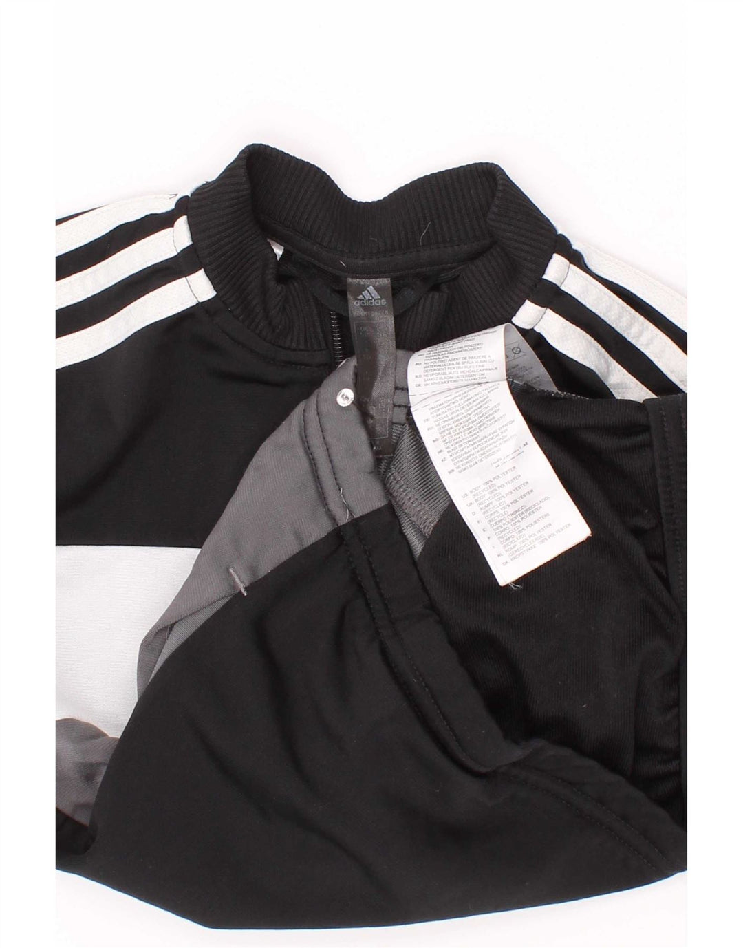Adidas Jungen-Trainingsanzug-Top-Jacke, 5–6 Jahre, schwarzes Colourblock-Polyester