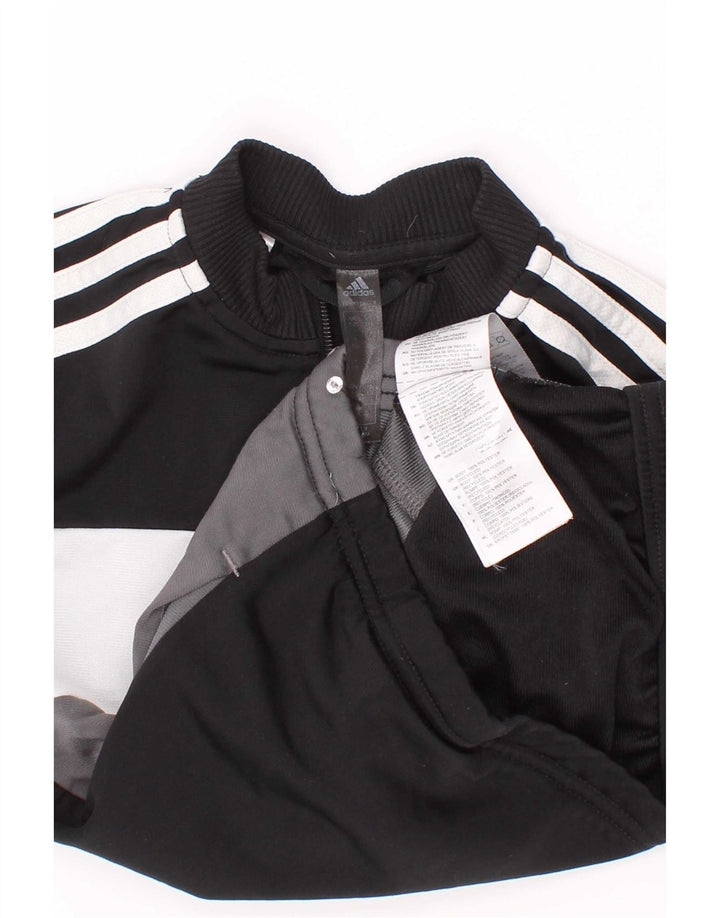 Adidas Jungen-Trainingsanzug-Top-Jacke, 5–6 Jahre, schwarzes Colourblock-Polyester