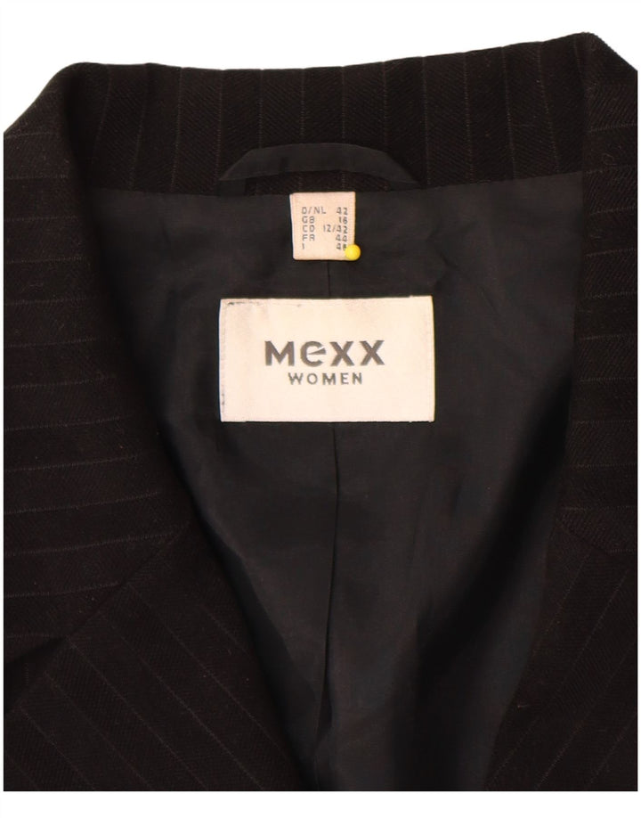 Mexx Damenmantel UK 16, groß, schwarz gestreift, Polyester