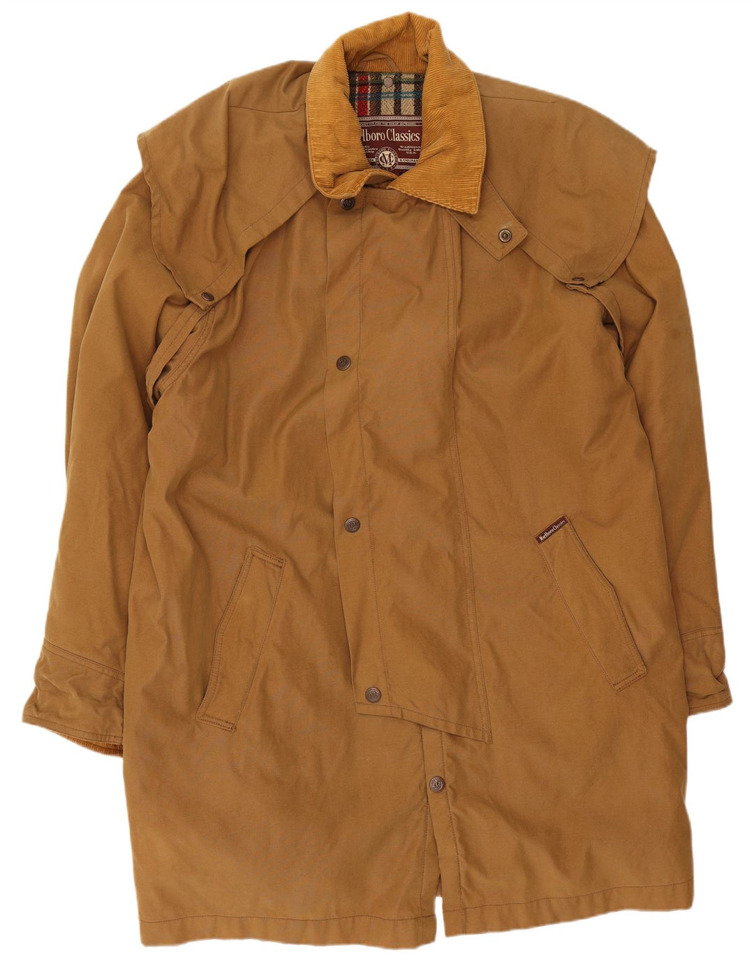Marlboro Classics Herren Capelet-Mantel UK 40 Large Beige Baumwolle