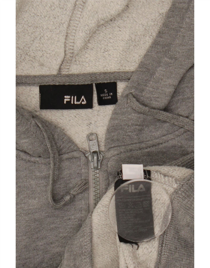 Fila Herren-Kapuzenpullover mit grafischem Reißverschluss, klein, grau geflecktes Polyester