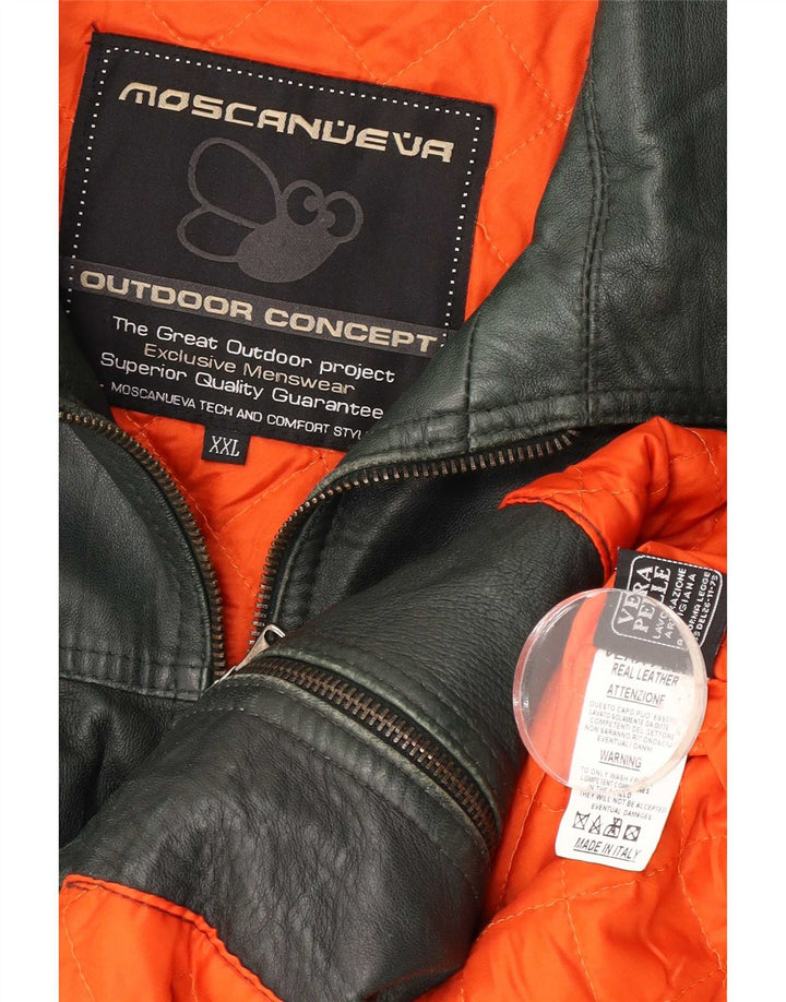 Vintage Herren Lederjacke UK 44 2XL Grün