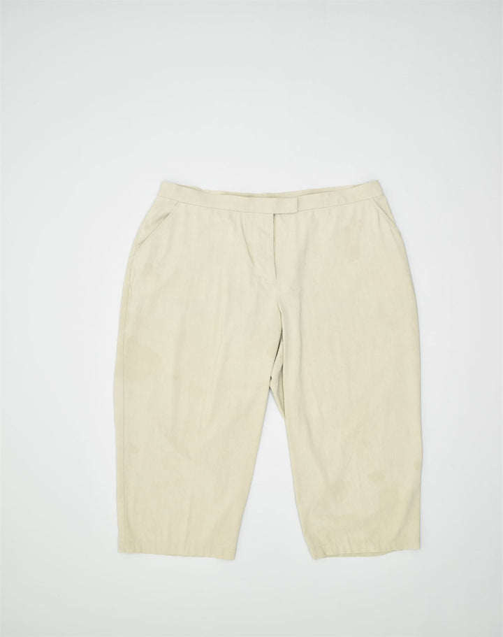 MOSSIMO Womens Capri Trousers US 16 2XL W38 L25 Beige Rayon | Vintage | Thrift | Second-Hand | Used Clothing | Messina Hembry 