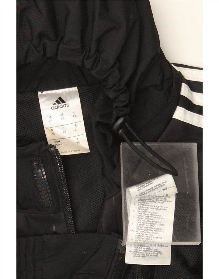 Adidas Herren Kapuzen-Trainingsanzug, Top-Jacke, XS, schwarzes Polyester