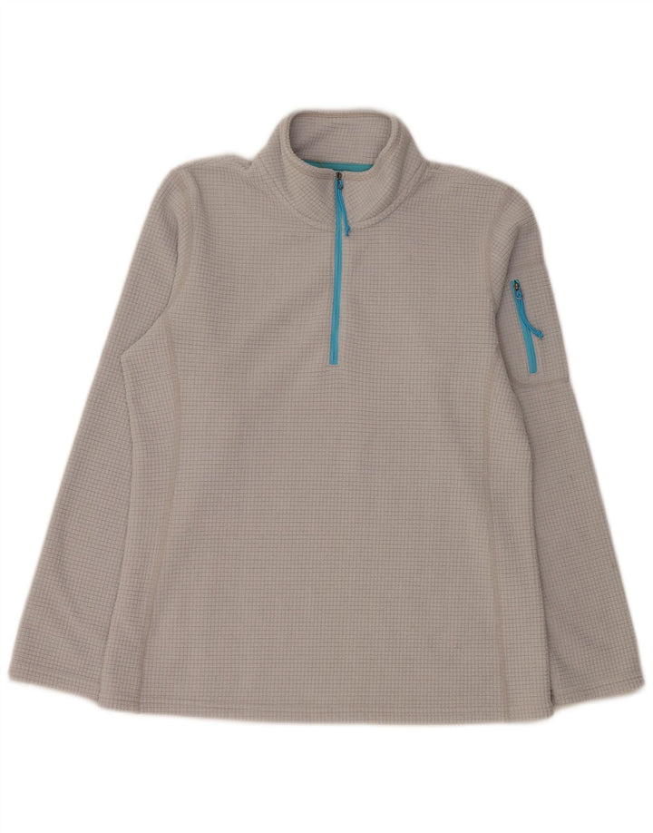 ORVIS Herren-Fleecepullover mit Reißverschluss am Hals, mittelgraues Polyester